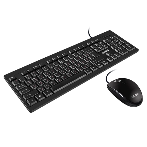 Широкий ассортимент sven набор клавиатура+мышь kb-s320c черный для компьютерной техники с доставкой по всему Казахстану  | Рассрочка 0-0-24  фото 2